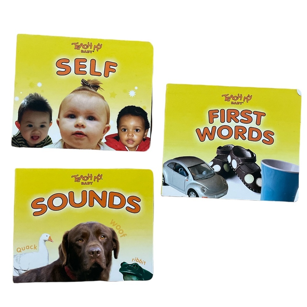 Lot of 3 ‘Teach My Baby’ Self, First Words, Sounds Children Books